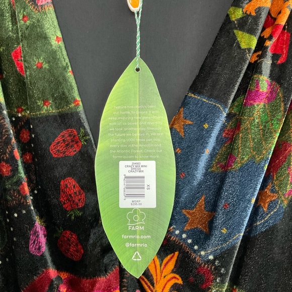 Farm Rio Crazy Mix Velvet Mini Dress - Picture 14 of 14